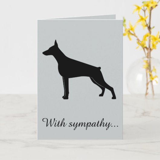 Met sympathie: verlies van uw Doberman Pinscher Kaart (Gele Bloem)