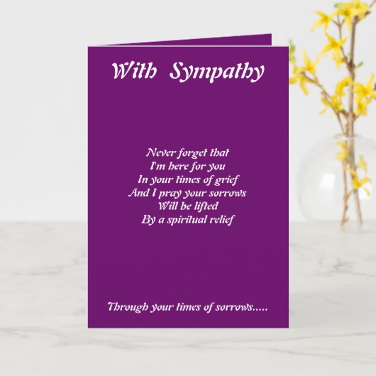 Met sympathie voor iemand met speciale wenskaarten kaart (Gele Bloem)