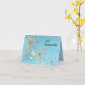 Met sympathie, Waterverf bloempotten, blauw goud Kaart (Gele Bloem)