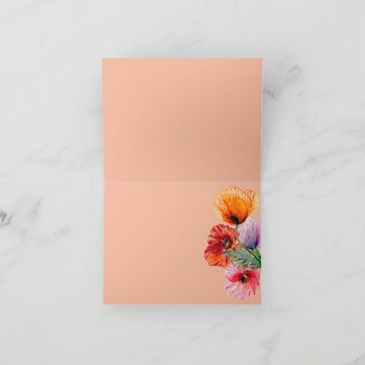 Met sympathie, Waterverf papaverbloemen 2 Kaart (Binnen)