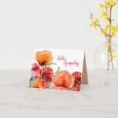 Met sympathie, Waterverf papaverbloemen Kaart (Gele Bloem)