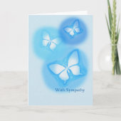 Met sympathie Witte vlinders Denken aan jou Kaart (Voorkant)