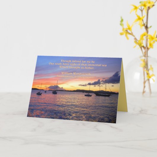 Met sympathie Zeilboten bij zonsondergang Kaart (Gele Bloem)