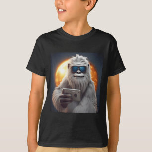 Met T-shirt Yeti Zonnebril Selfie Zonsverduisterin