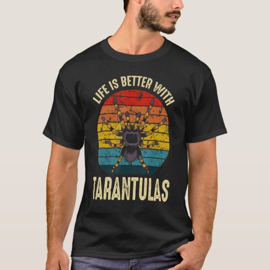 Met Tarantulas Retro Spider Eigenaar T-shirt (Voorkant)
