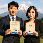 Met tekst aan de achterkant Japanse Harmonie met F Kaart