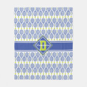Met tekst 🎾 blauw, groen, wit tennis 🎾 patroon fleece deken (Voorkant)