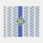 Met tekst 🎾 blauw, groen, wit tennis 🎾 patroon fleece deken (Voorkant (Horizontaal))