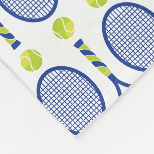Met tekst 🎾 blauw, groen, wit tennis 🎾 patroon fleece deken (Hoek)