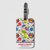 Met tekst 😍 🤩 Eclectisch 🎾 Bagagelabel (Voorkant (verticaal))