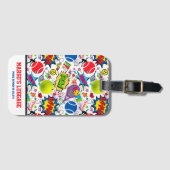 Met tekst 😍 🤩 Eclectisch 🎾 Bagagelabel (Voorkant (horizontaal))