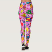 😍 met tekst gemengde pickleball roze Leggings (Achterkant)