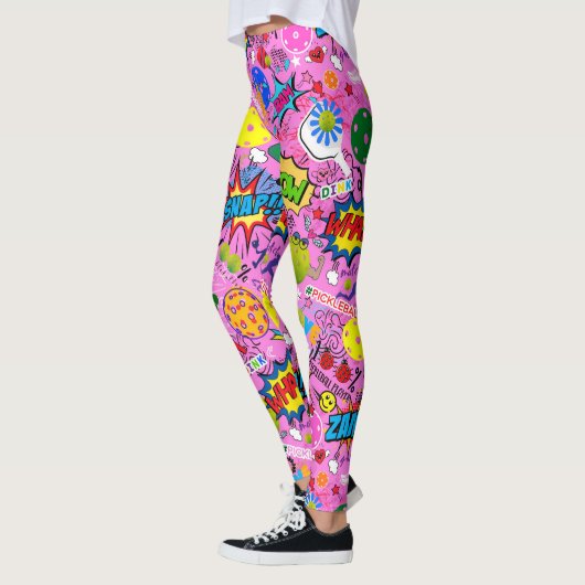😍 met tekst gemengde pickleball roze Leggings (Links)