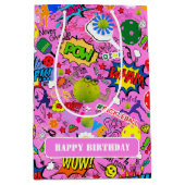 Met tekst 😍 gemengde pickleball roze  medium cadeauzakje (Voorkant)