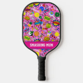 😍 met tekst gemengde pickleball roze pickleball paddle (Voorkant)