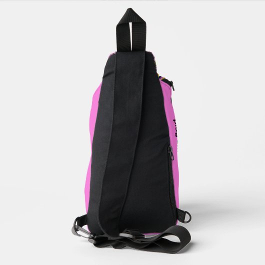 😍 met tekst gemengde pickleball roze sling bag (Achterkant)