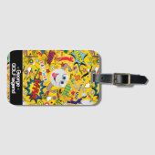 😍 ⛳ 💛 met tekst geweldige golfmix geel bagagelabel (Voorkant (horizontaal))