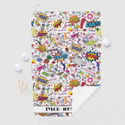 😍 🏌️ met tekst geweldige golfmix wit golfhanddoek (Insitu)