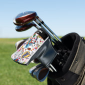😍 🏌️ met tekst geweldige golfmix wit golfheadcover (Insitu)