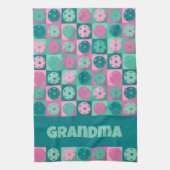 Met tekst Geweldige pickleball roze 💗 en munt 💚 Theedoek (Verticaal)