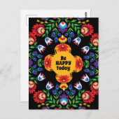 Met tekst Geweldige pools Folk Wycinanki Briefkaart (Voorkant / Achterkant)