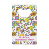 Met tekst, Groovy, retro 90s, wit Creditkaart Flessenopener (Voorkant)