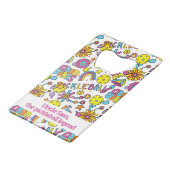 Met tekst, Groovy, retro 90s, wit Creditkaart Flessenopener (Voorkant Gekanteld)