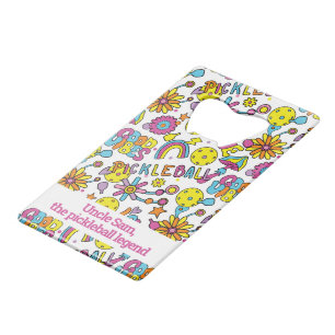 Met tekst, Groovy, retro 90s, wit Creditkaart Flessenopener