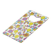 Met tekst, Groovy, retro 90s, wit Creditkaart Flessenopener (Achterkant Gekanteld)