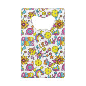 Met tekst, Groovy, retro 90s, wit Creditkaart Flessenopener (Achterkant)