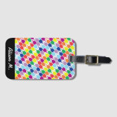 Met tekst Kleurrijke handpalmen 💚 💛 💙 Bagagelabel (Voorkant (horizontaal))