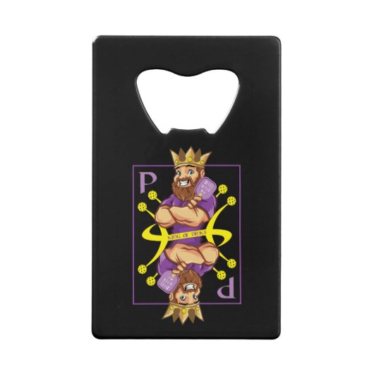 Met tekst 👑 Koning van dinken - pickleball Creditkaart Flessenopener (Voorkant)