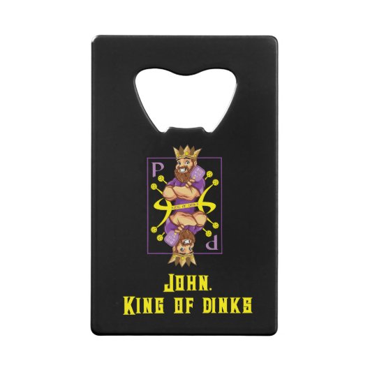 Met tekst 👑 Koning van dinken - pickleball Creditkaart Flessenopener (Achterkant)