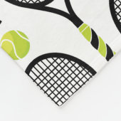 Met tekst 🎾 & monogram zwart en groene tennis wit fleece deken (Hoek)
