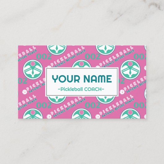 Met tekst Pickleball: geduld voor de macht Visitekaartje (Voorkant)