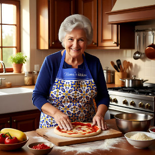 Met tekst 💙 prachtig blauw en geel Azulejos Schort