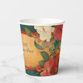 🌹Met tekst Roos Romance: Art Nouveau Splendor Papieren Bekers (Achterkant)