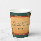 🌹Met tekst Roos Romance: Art Nouveau Splendor Papieren Bekers (Links)