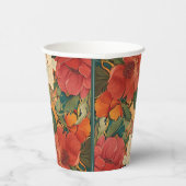 🌹Met tekst Roos Romance: Art Nouveau Splendor Papieren Bekers (Rechts)