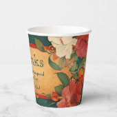 🌹Met tekst Roos Romance: Art Nouveau Splendor Papieren Bekers (Achterkant)