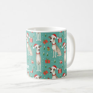 Met tekst Whippet Wonderland Kerstmis Koffiemok