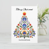 Met tekst Wycinanki Wonderland Kerstmis Feestdagenkaart (Staand voorkant)