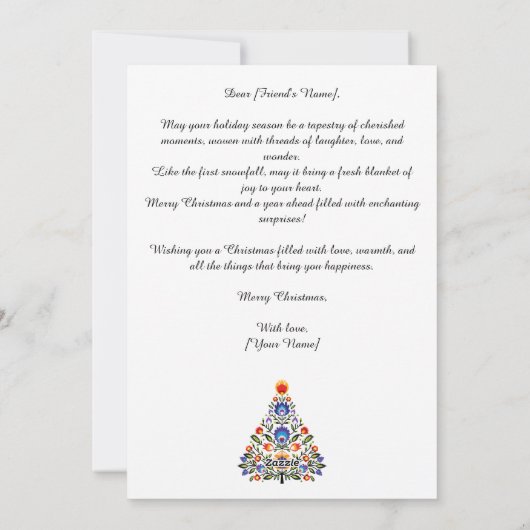 Met tekst Wycinanki Wonderland Kerstmis Feestdagenkaart (Achterkant)