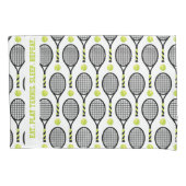 Met tekst 🎾 zwart en groene tennis 🎾 wit kussensloop (Voorkant)