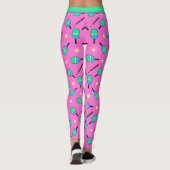 Met tekstpastel hou ik van Pickleball roze Leggings (Achterkant)