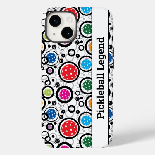 Met tekstpatroon met Pickleballen iPhone 14 Case-Mate iPhone Case (Achterkant)