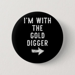 met The Gold Digger Grappig Halloween Koppel Ronde Button 5,7 Cm