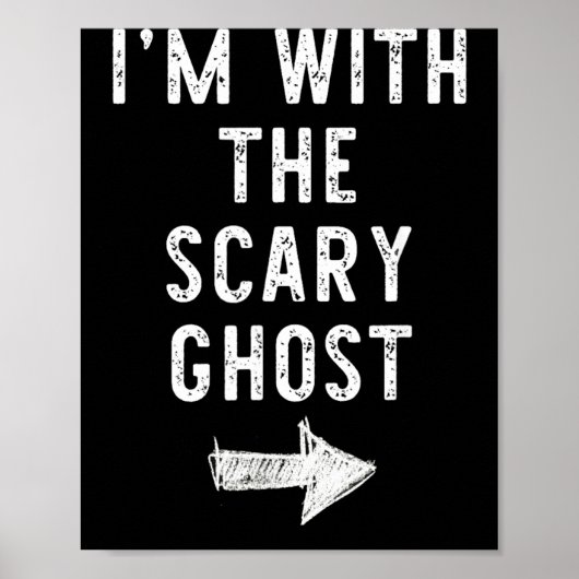 met The Scary Ghost Funny Halloween Koppel Poster (Voorkant)
