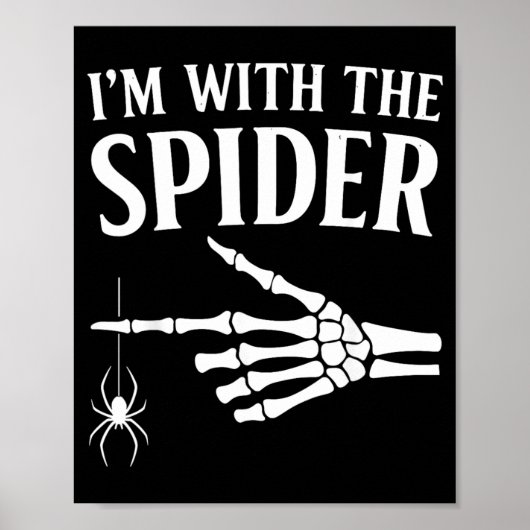 met The Spider Shirt Grappig Halloween Skelet Poster (Voorkant)