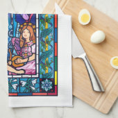 Met theedoek "Vrede op Aarde" gekleurd glas. (Quarter Fold)